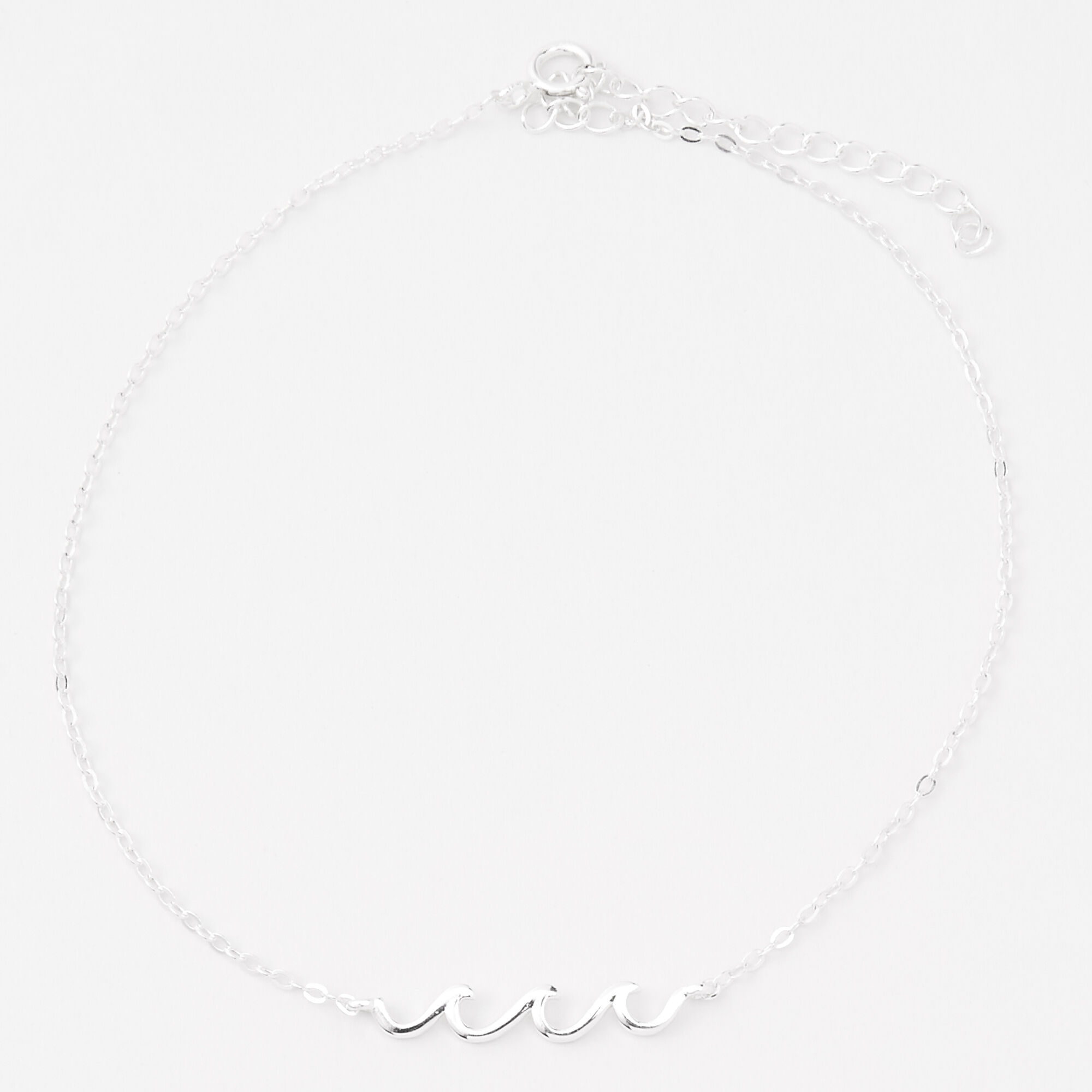 Sterling Silver Beaded Anklet | Claire's